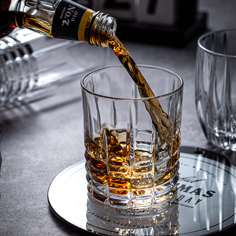 捷克风格家用水晶玻璃威士忌杯洋酒杯创意啤酒杯水杯绿茶杯果汁杯