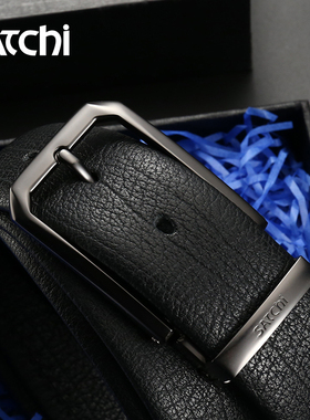 沙驰皮带男真皮针扣时尚休闲男士腰带简约头层纯牛皮裤带年轻人