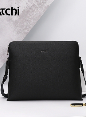 沙驰单肩包商务男包真皮时尚休闲头层纯牛皮耐磨耐用大容量斜挎包