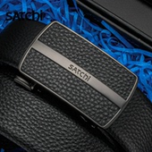 沙驰皮带男士 休闲青年头层牛皮自动扣腰带 带正品 真皮商务时尚 裤