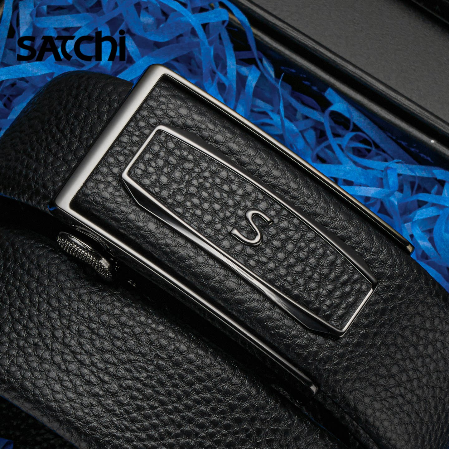 沙驰皮带男2026新款真皮商务休闲裤带时尚青年潮流自动扣腰带