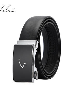 沙驰皮带男新款休闲商务真皮裤带双面头层牛皮自动扣时尚腰带