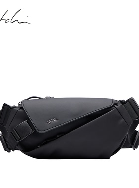 SATCHI/沙驰新款小号机能斜挎包男士户外通勤休闲小胸包骑行背包