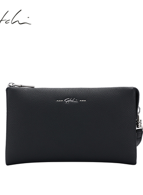 沙驰男包真皮商务时尚头层牛皮手抓包休闲简约大容量男手包手拿包