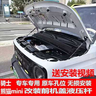 适用熊猫mini耐力熊/卡丁/骑士改装前备箱液压杆机盖储物箱支撑杆