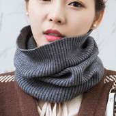 羊绒围脖女套头围巾护颈椎保暖秋冬百搭加厚针织毛线假领子脖套男