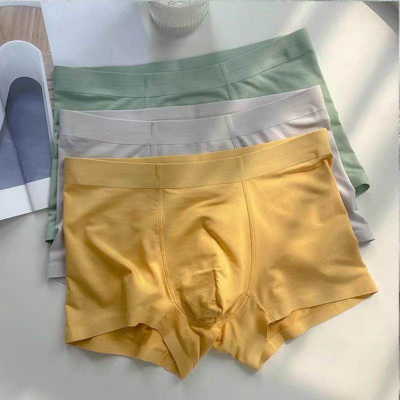 超柔软~莫代尔男士内裤全棉裆平脚裤纯色舒适吸汗简约透气无痕