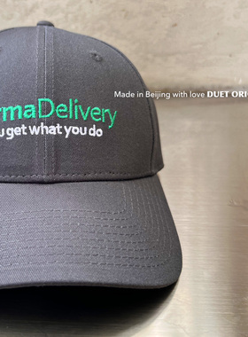 2024duet原创 Karma Delivery刺绣logo灰色男女休闲棒球帽