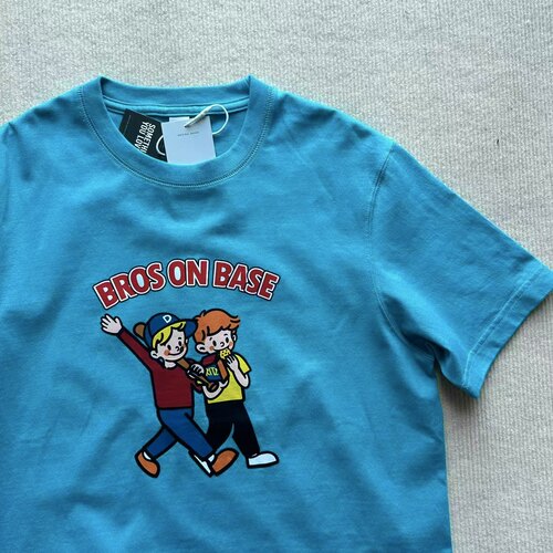 2025duet原创 蓝绿色棒球伙伴圆领重磅休闲T恤