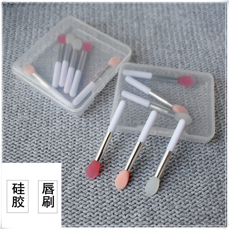 6只盒装硅胶唇刷唇膜刷小号迷你便携软头口红刷3支初学者化妆刷
