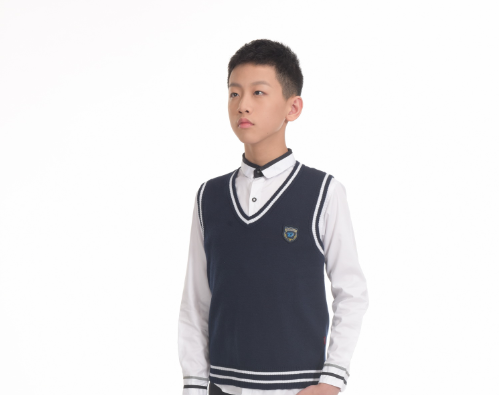 欣嘟乐校服南宁学生装 学院风毛背心针织V领衣马甲南宁同城包邮