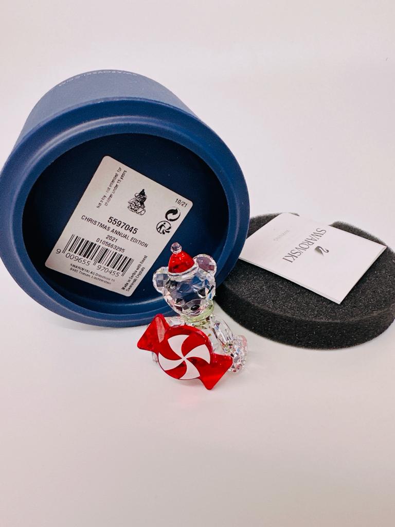 施华洛 Kris圣诞糖果小熊家居客厅房间水晶摆件 5597045 送礼