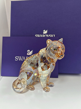 施华洛世奇水晶 绝版会员豹摆件 5428541 正品