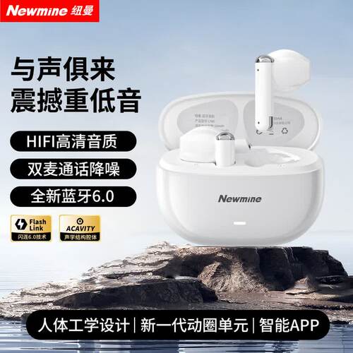 纽曼Newmine LY80蓝牙耳机半入耳式真无线高音质主动降噪超长续航