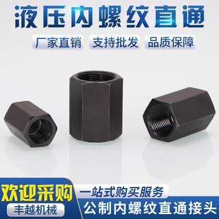 液压高压油管公制内牙直通14/16/18/20/22*1.5碳钢细丝内丝直接头