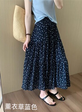 温柔甜美印花碎花温柔半身裙气质夏季新款显瘦裙子