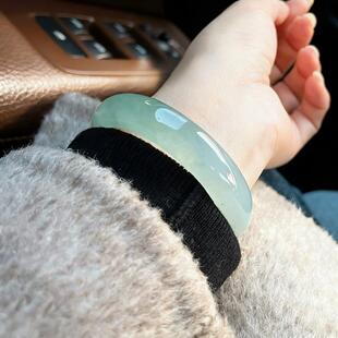 “莹霜映腕”缅甸玉手镯子翡翠珠宝女款贵妃送妈妈真玉正品处理