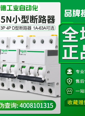 施耐德小型断路器IC65N空开1/2/3/4P/6/10/16/32/63/A空气开关D型