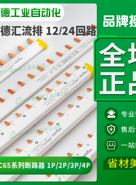 正品施耐德汇流排1p2p3p4p空开连接铜排梳妆母排连接排A9XPH