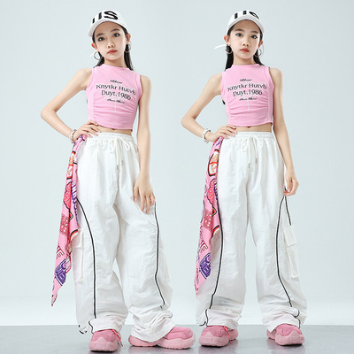 儿童爵士舞服装女童嘻哈女团装女孩套装模特走秀儿童街舞潮服