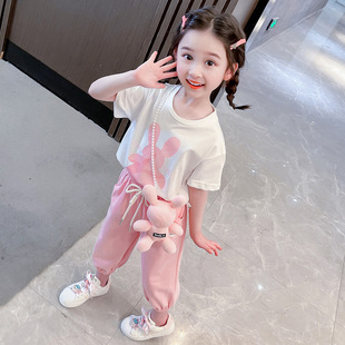 女童运动套装夏季2025年新款时髦夏款洋气女孩宝宝儿童装夏装衣服