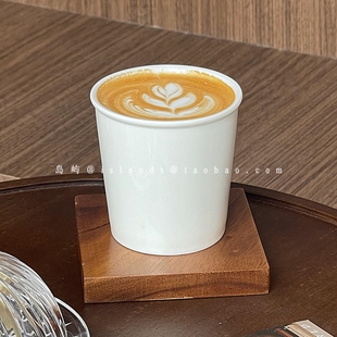 韩国ins风创意纸杯造型陶瓷手握杯简约dirty纯色拿铁杯咖啡拉花杯