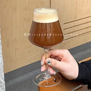 高颜值苏打气泡水杯鸡尾酒杯ins网红高脚红酒玻璃杯精酿啤酒杯子