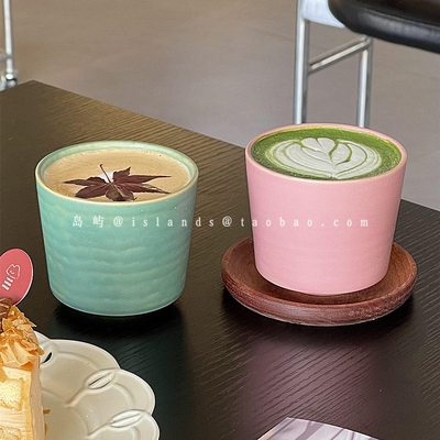 简约风宽口猪口杯手握杯咖啡店