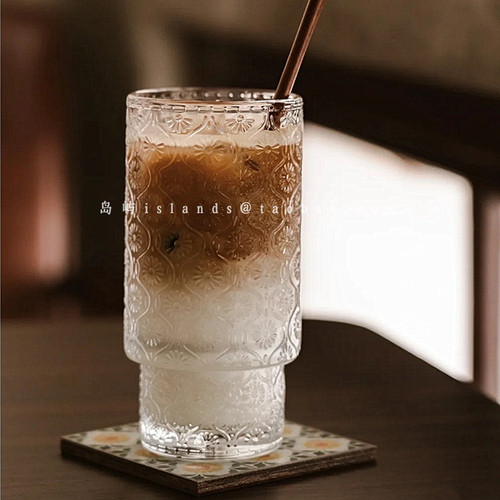 小众中古玻璃可叠果汁杯