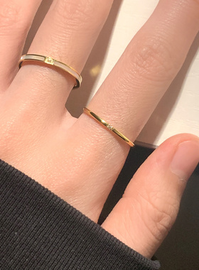 INS戒指叠戴钻小众珍珠白贝母女