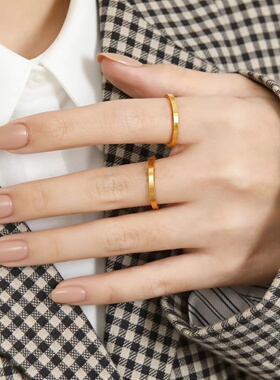 磨砂金钛钢女士戒指套装可水洗