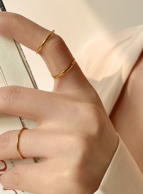 复古小众简约古法素圈高级感戒指