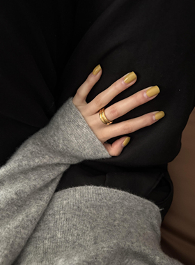 双层甜甜圈~精致高级大气不掉色有气场仿真黄金质感美显白指环潮