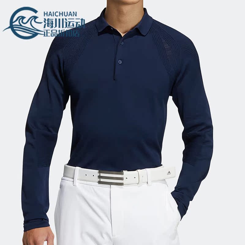 Adidas/阿迪达斯正品KNIT LS POLO 高尔夫秋男子透气POLO衫HG1657