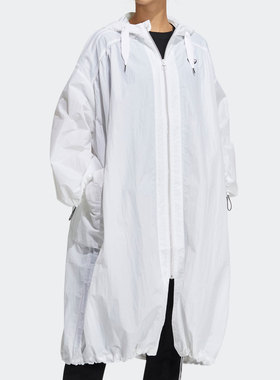 Adidas/阿迪达斯正品三叶草春季连帽长款休闲女子拉链外套H39045