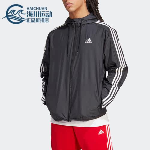 Adidas/阿迪达斯正品M 3S WV WB男子运动休闲连帽夹克IB0378