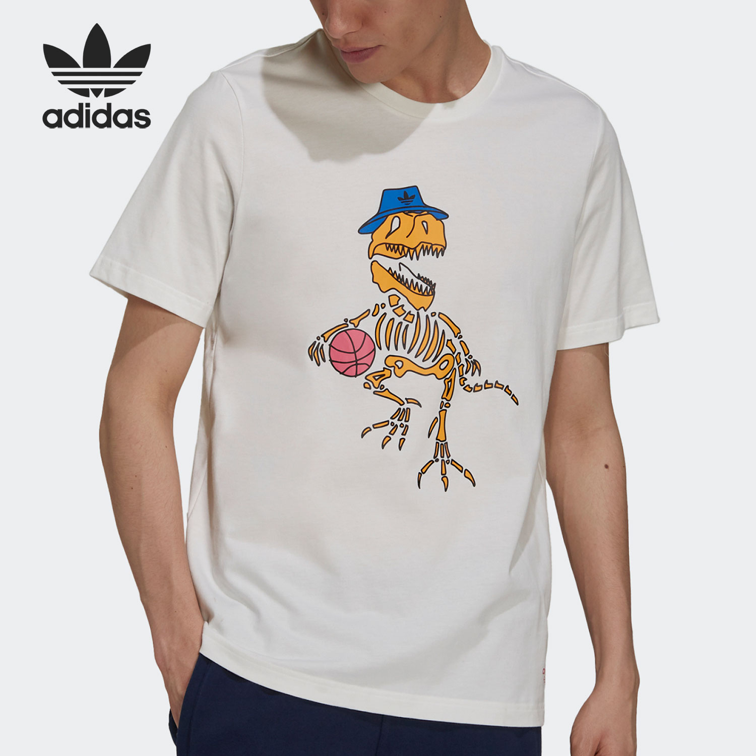 Adidas/阿迪达斯正品夏季新款男子休闲运动短袖T恤 H13478