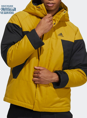 Adidas/阿迪达斯正品休闲男女时尚潮流运动保暖连帽羽绒服 H23091