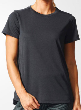 Adidas/阿迪达斯正品女子圆领运动透气跑步短袖T恤 B45814