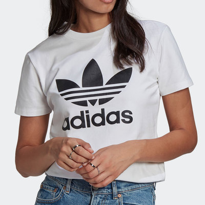 阿迪达斯正品三叶草短袖女子圆领