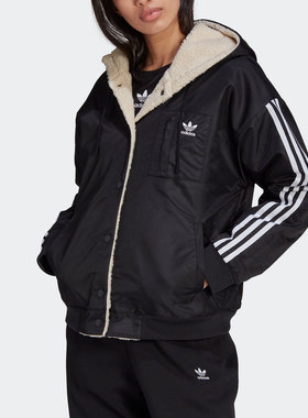 Adidas/阿迪达斯正品三叶草新款女子两面穿休闲外套 H39019