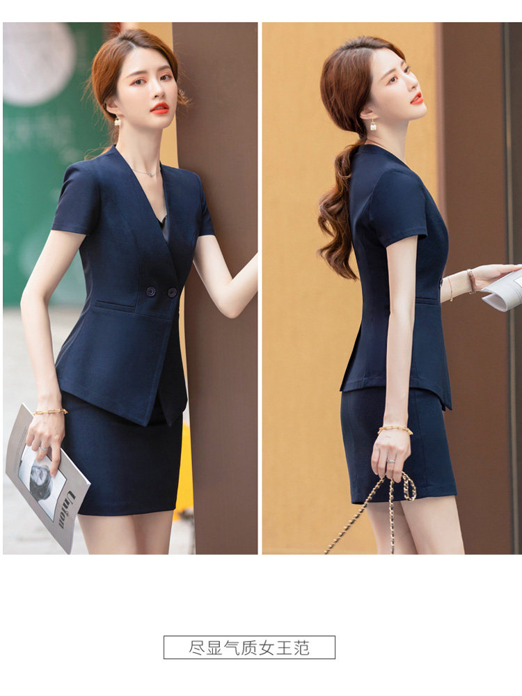 FLIGHT ATTENDANT PROFESSIONAL WEAR WOMENS SUMMER FASHION TEMPERAMENT SUIT BEAUTICIAN OVERALLS  S DEPARTMENT SHORT SLEEVE JEWELRY  S TOOLWEAR
