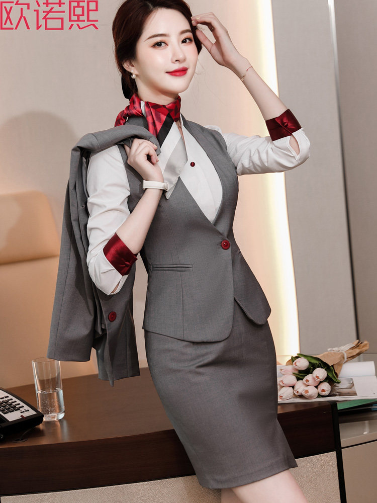 PROFESSIONAL VEST SUIT HIGH-END HOTEL WAITER OVERALLS WOMENS BEAUTY SALON FRONT DESK CHINA SOUTHERN AIRLINES STUDENT FLIGHT ATTENDANT UNIFORM