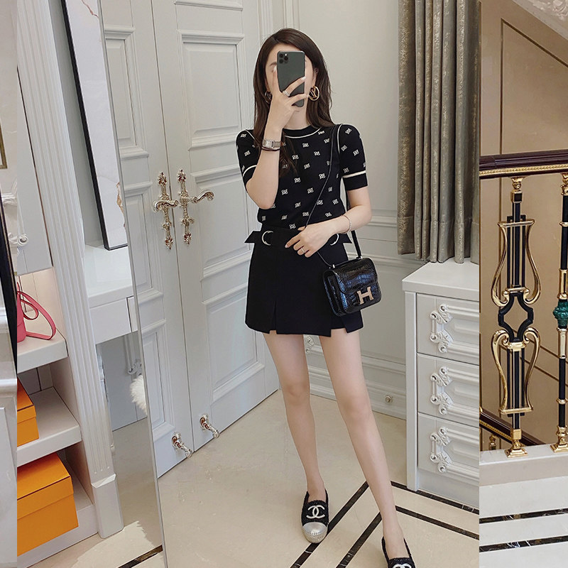 专柜商场~断码尾货外贸清仓OL半身裙女夏西装料气质高级感A字短裙