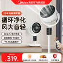 美 电风扇 空气循环扇家用落地扇遥控台地强力节能音轻3D立体新款
