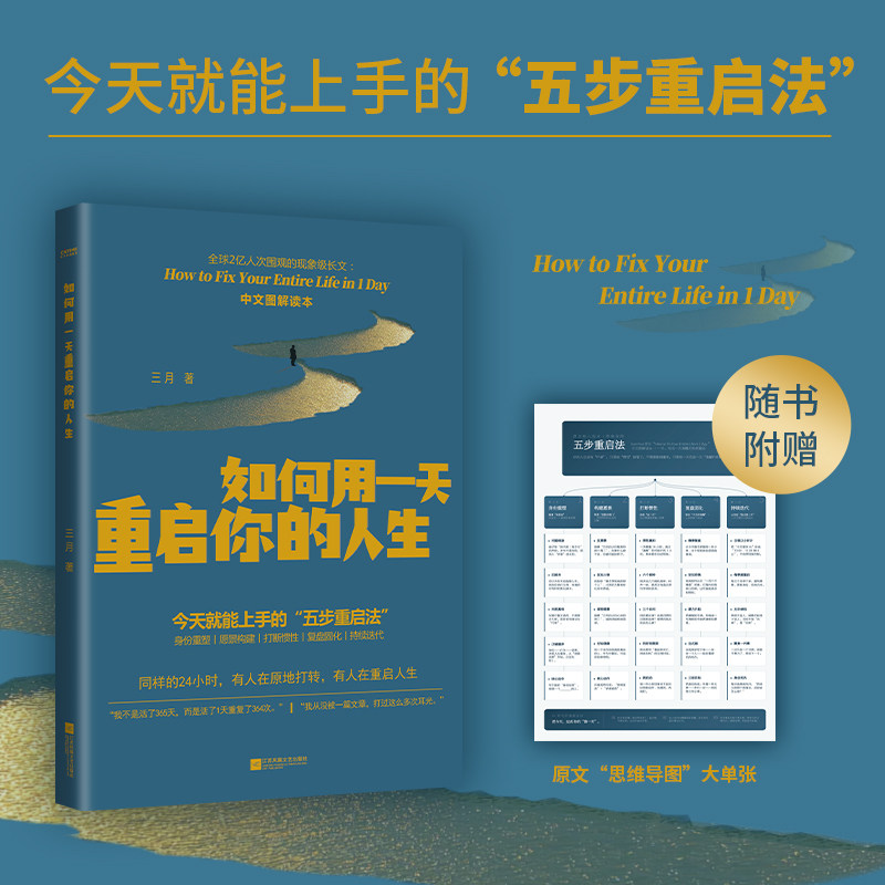 如何用一天重启你的人生三月著今天就能上手的五步重启法中文图解读本自我实现重启人生成功励志类书籍