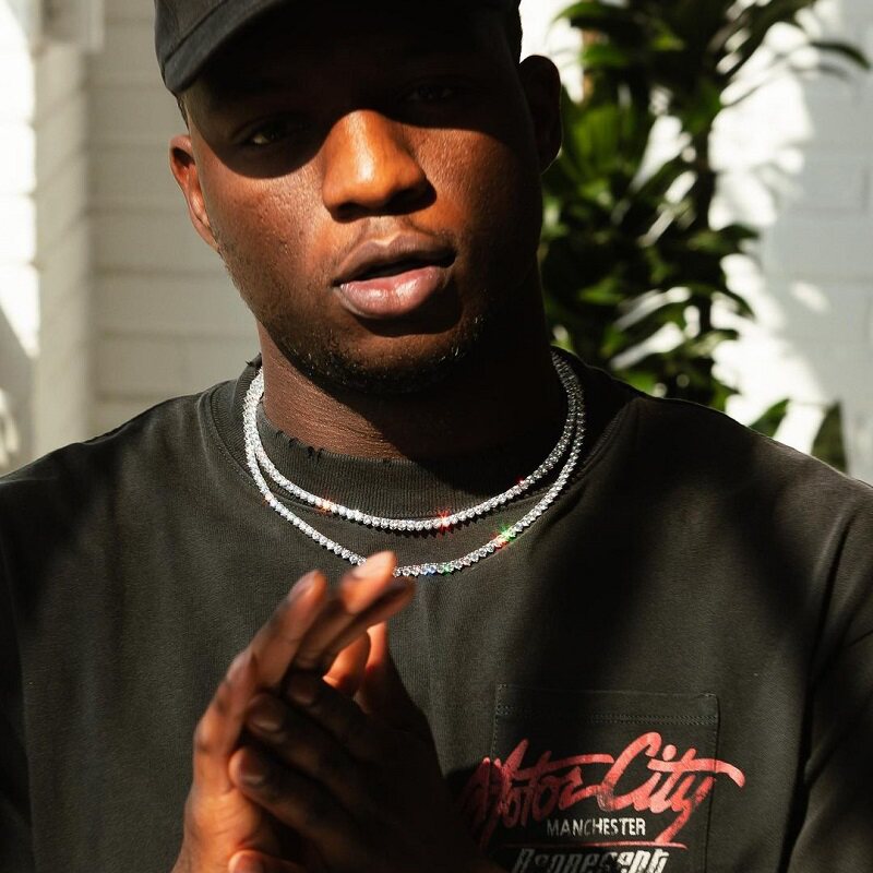 圆钻网球项链 镶钻嘻哈说唱经典马思唯同款欧美街头高街男女百搭