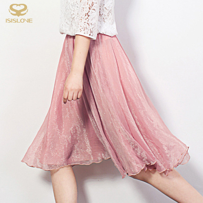 summer Solid double-deck Chiffon Skirt Mid length version Overknee Elegant Big swing skirt Middle-skirt Fairy skirt Largein the Women's clothing/Boutique , Skirts  category - from Buy2taobao.com to provide professional Taobao agent buy service