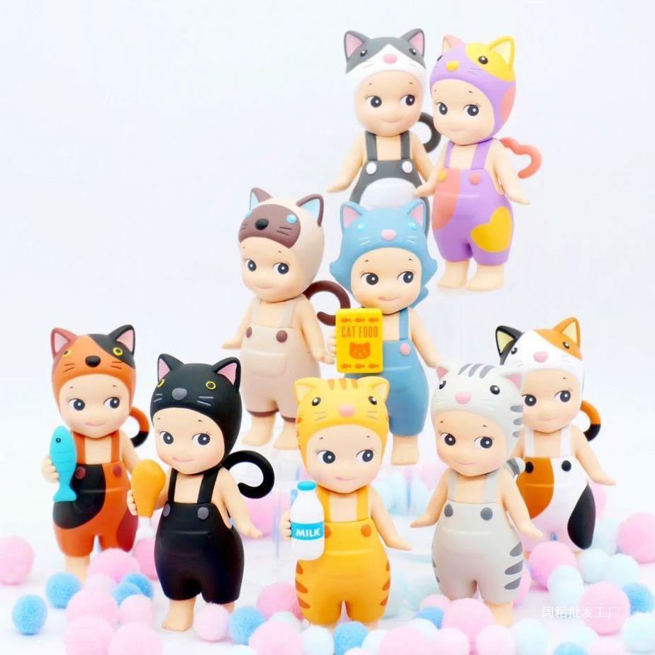 群青少年sonnyangel喵喵日常系列潮玩盲盒猫咪公仔桌面手办摆件