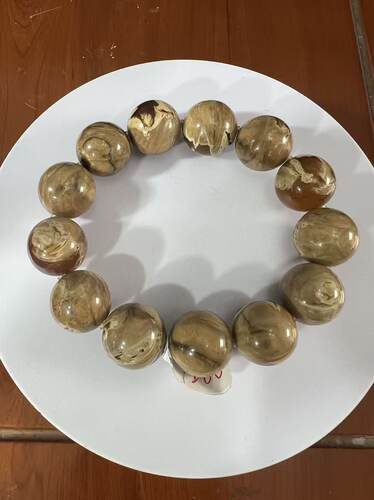【莓莓珠宝】天然缅甸琥珀妖花溶洞18mm手串